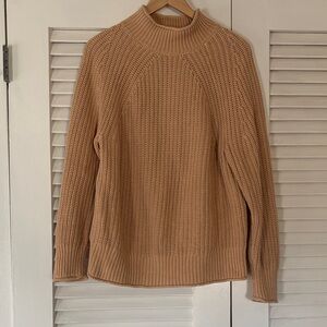 J. Crew Camel classic cotton roll neck Sweater size M